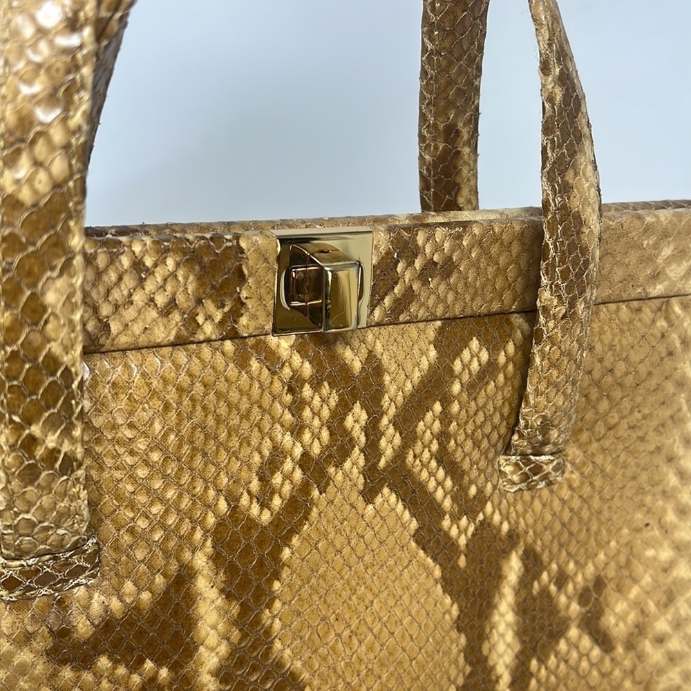 Susan Gail Python Structured Hand Bag Shoulder Bag - Picture 4 of 12